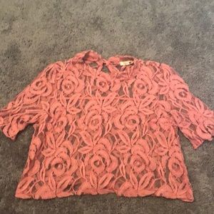 Embroidered mesh top